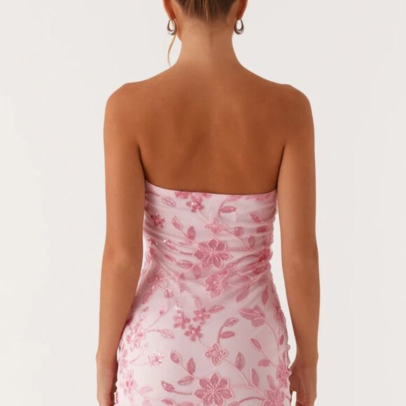 Peppermayo Moorey Beaded Strapless Mini Dress, Pink - Picture 4 of 6
